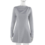 slim-fitting long sleeve dress, view 7 - MRSLM