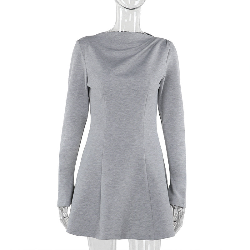 slim-fitting long sleeve dress, view 7 - MRSLM