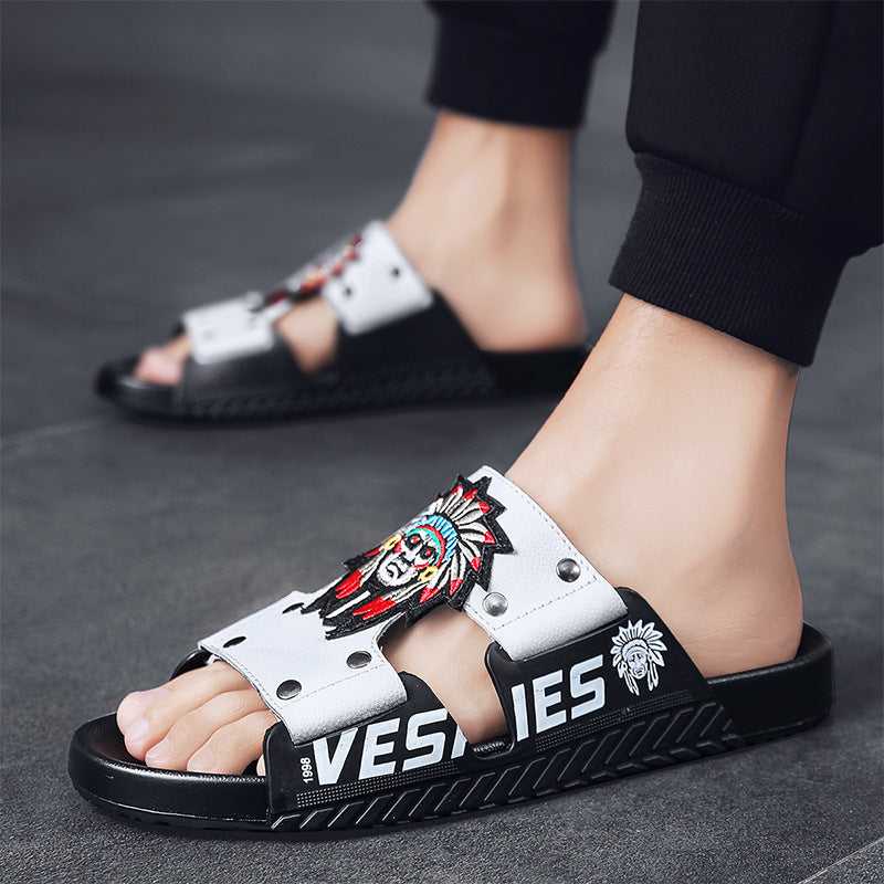 men's retro cowhide slippers - MRSLM