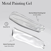 5ml super silver metallic gel nail polish, view 4 - MRSLM