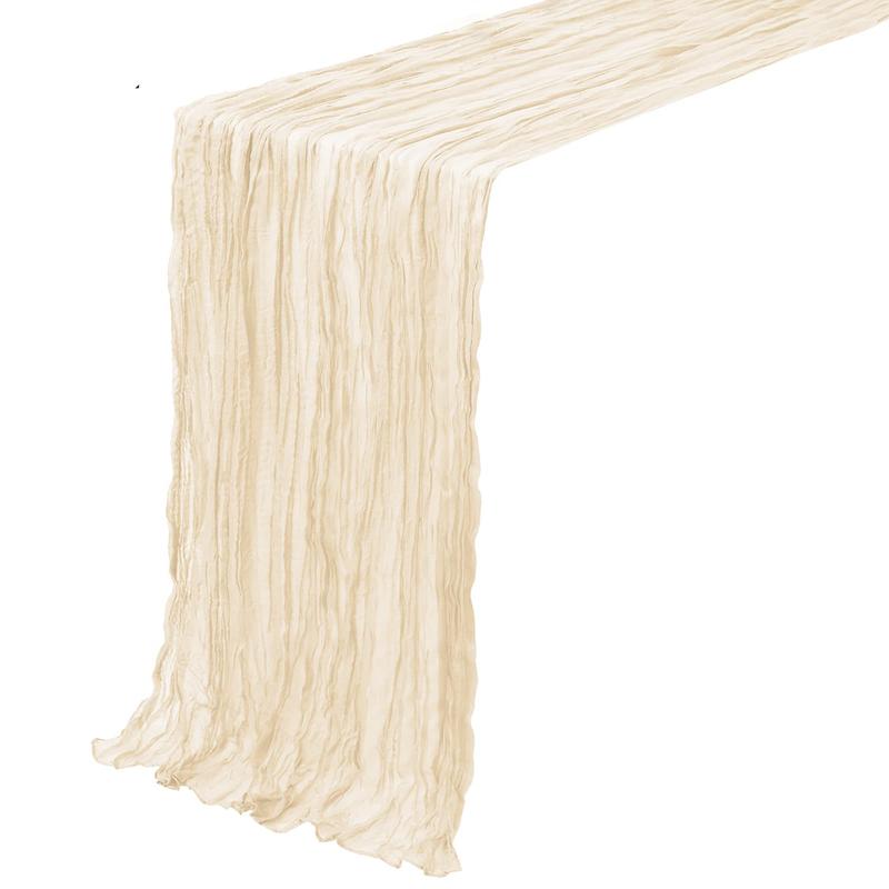 boho cheesecloth table runner, view 4 - MRSLM