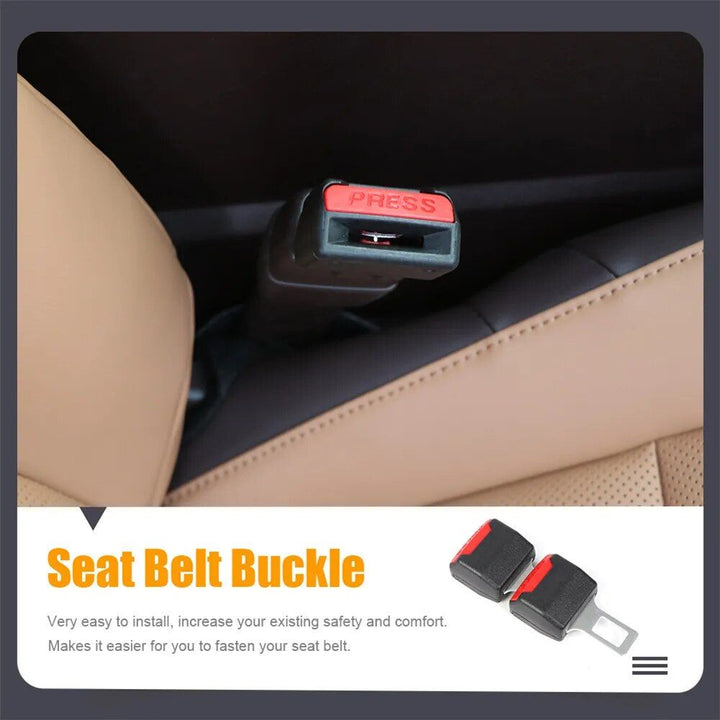 2-Pack Seat Belt Extender - Car Safety Belt Buckle Extension Clip