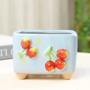 mini square ceramic flower pot, view 2 - MRSLM