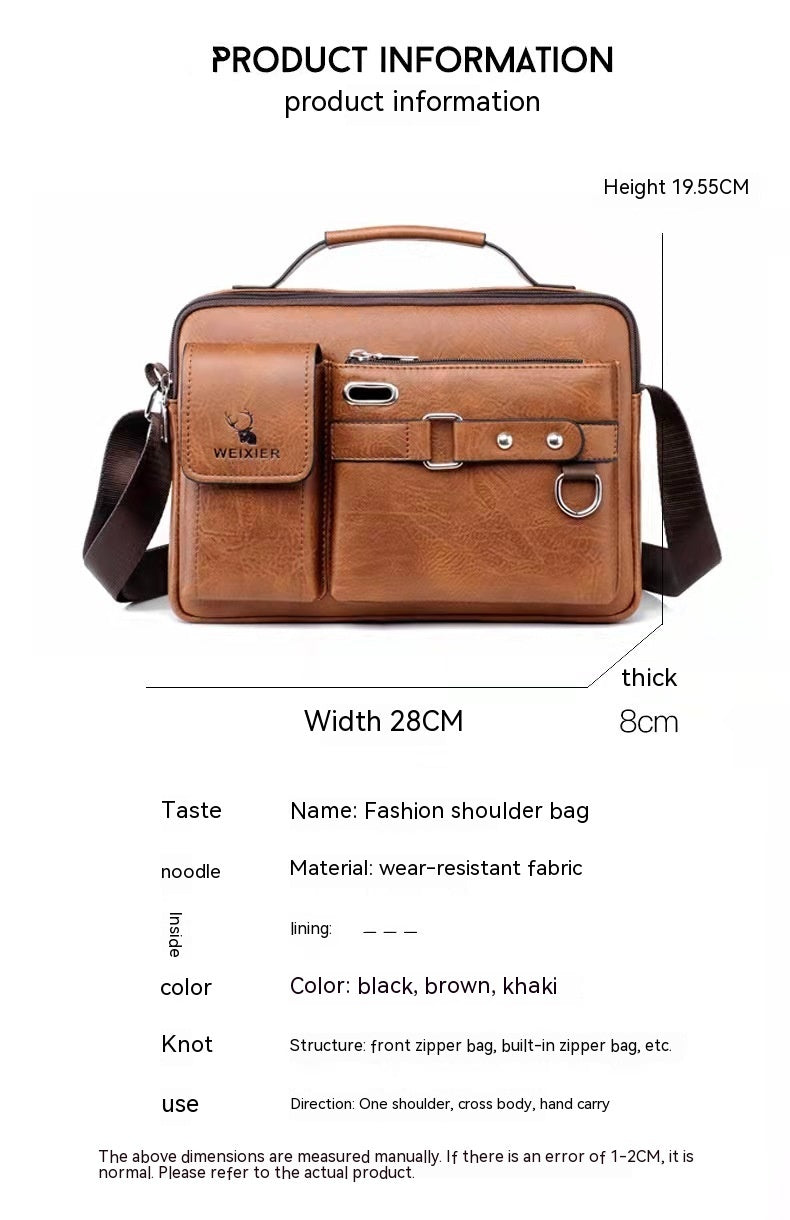 men's PU leather shoulder bag, view 9 - MRSLM