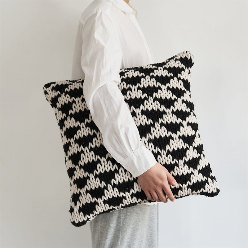 hand crochet chunky knit throw pillow, view 7 - MRSLM