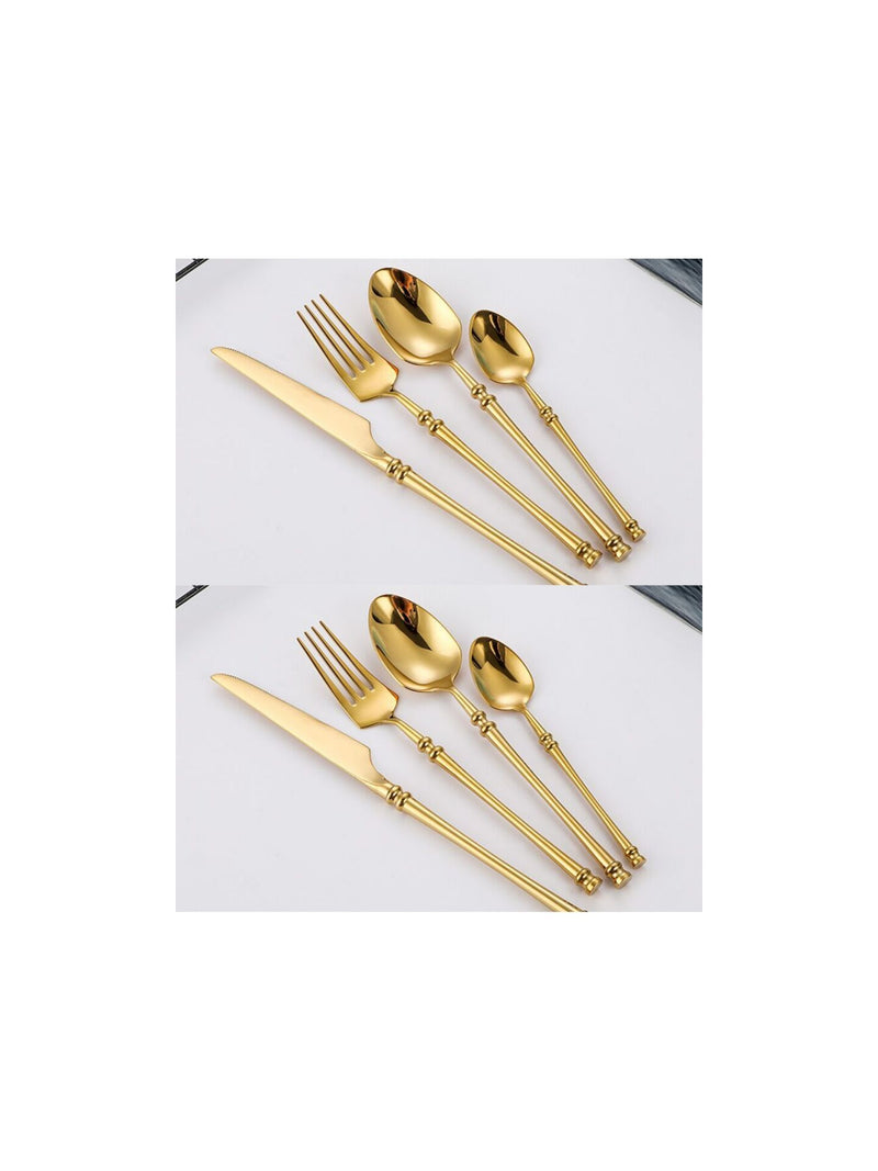 stainless steel western steak knife fork spoon set, view 7 - MRSLM
