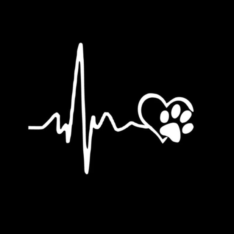 cute ecg heart and paw car decal, view 8 - MRSLM