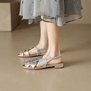 sheepskin round toe sandals, view 12 - MRSLM