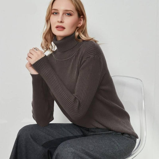 women's turtleneck sweater, view 4 - MRSLM