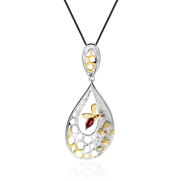 Natural Wind Element Design S925 Silver Natural Gem Necklace Pendant