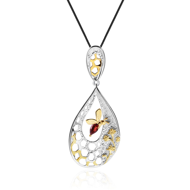 S925 silver natural gemstone pendant necklace, view 2 - MRSLM