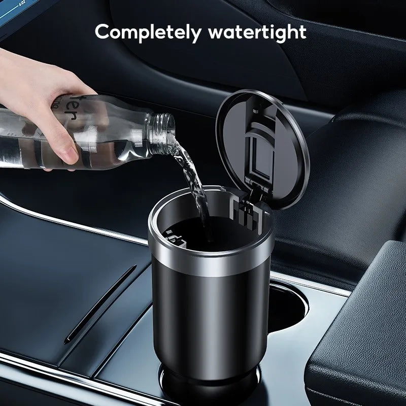 Portable car trash can with lid, view 5 - MRSLM