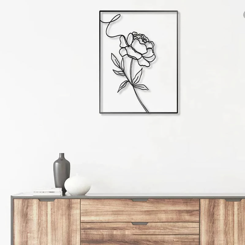 minimalist rose iron wall decor, view 4 - MRSLM