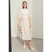 Women's A-line skirt with buckle belt, view 2 - MRSLM