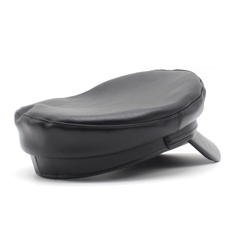 solid color pu beret, view 8 - MRSLM