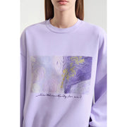 minimalist abstract print embroidered pullover sweatshirt, view 7 - MRSLM