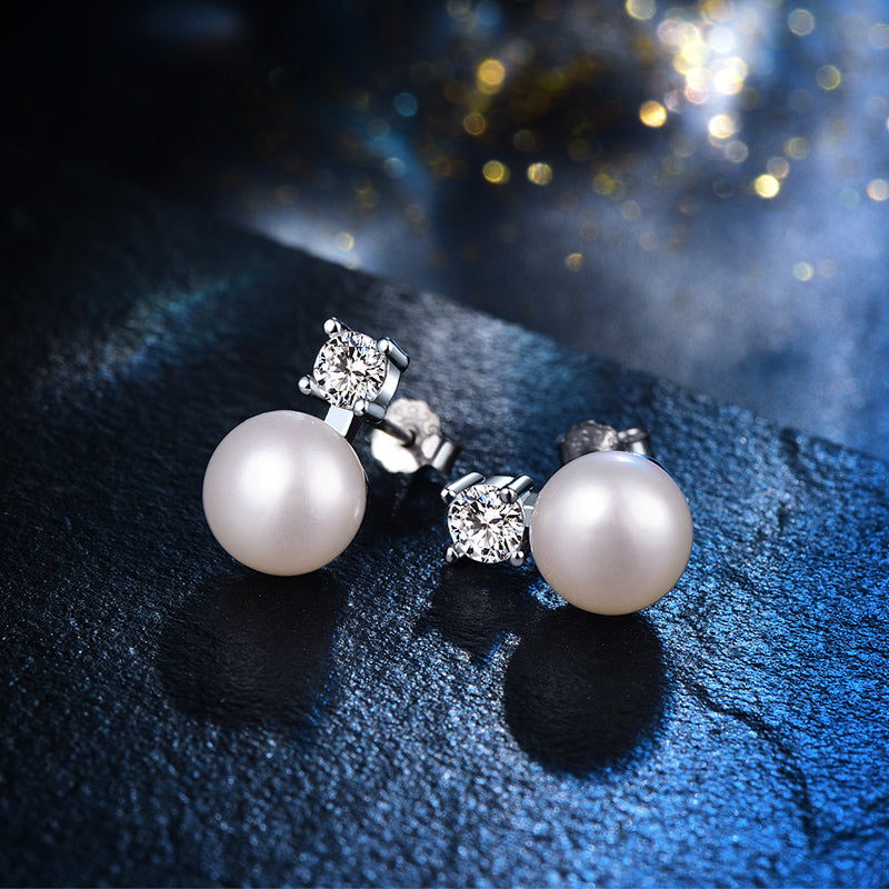 freshwater pearl stud earrings, view 5 - MRSLM