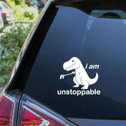 dinosaur I am Unstoppable car window decal - MRSLM