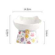 elevated ceramic cat bowl, view 4 - MRSLM