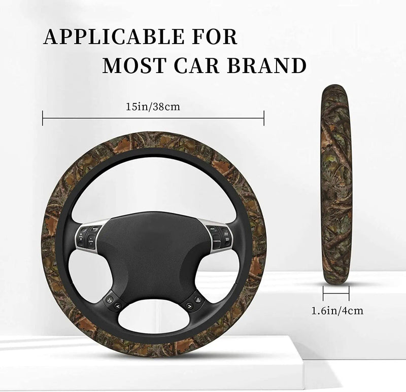 Forest Camouflage Steering Wheel Cover