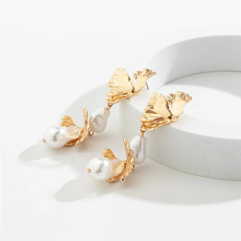 petal flower drop earrings, view 9 - MRSLM