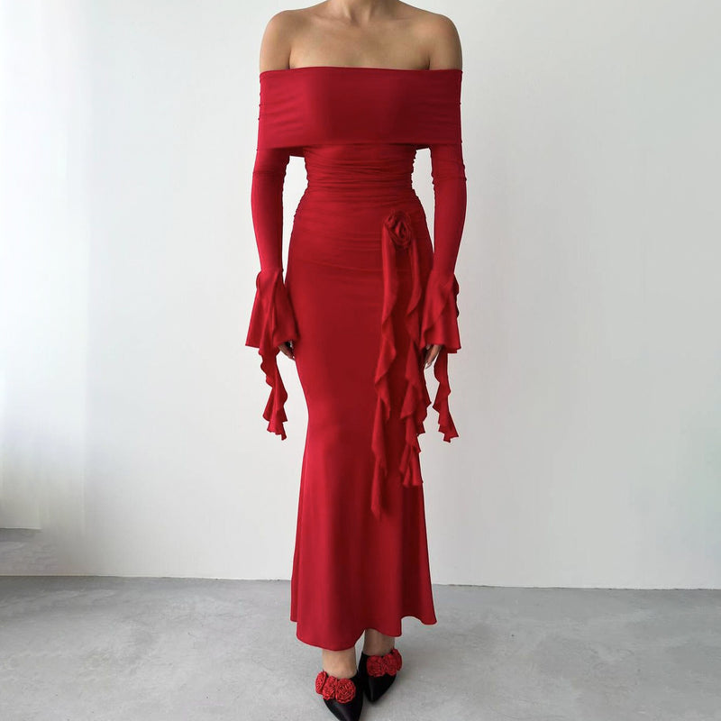 off-shoulder ribbon dress - MRSLM
