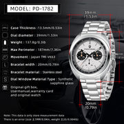 men's panda dial chronograph watch, view 10 - MRSLM
