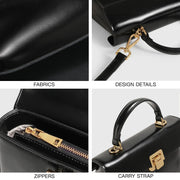 leather crossbody handbag with scarf decor, view 9 - MRSLM