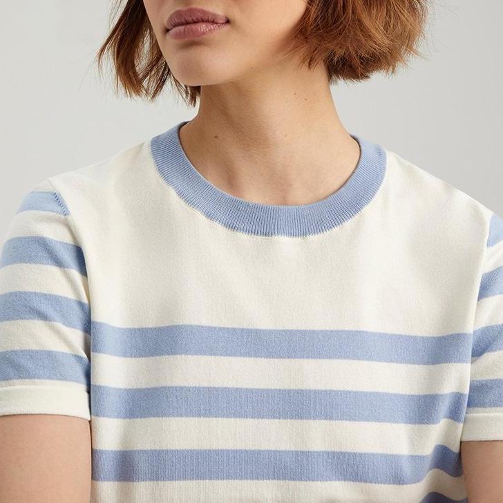 striped knit t-shirt, view 9 - MRSLM