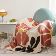 Pastoral floral leaves cotton throw blanket, view 2 - MRSLM