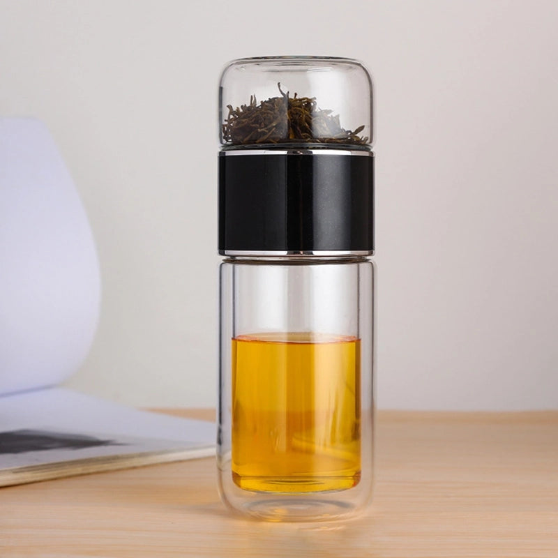 borosilicate glass tea infuser water bottle, view 3 - MRSLM