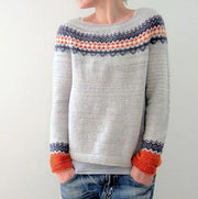 multicolor loose pullover sweater for women, view 14 - MRSLM
