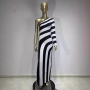 zebra stripe bandage dress, view 2 - MRSLM