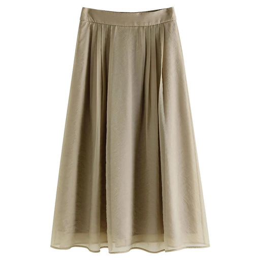 high-waist a-line mid-calf skirt, view 3 - MRSLM