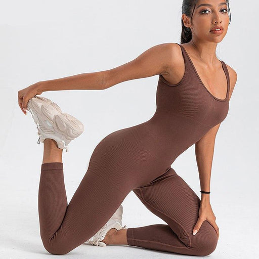 square neck bodycon yoga jumpsuit - MRSLM