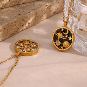 moon and star pendant necklace, view 6 - MRSLM