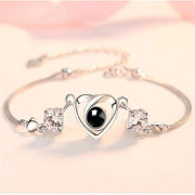 s925 silver heart projection bracelet, view 3 - MRSLM