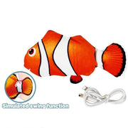 interactive 3D plush fish toy for cats, view 3 - MRSLM