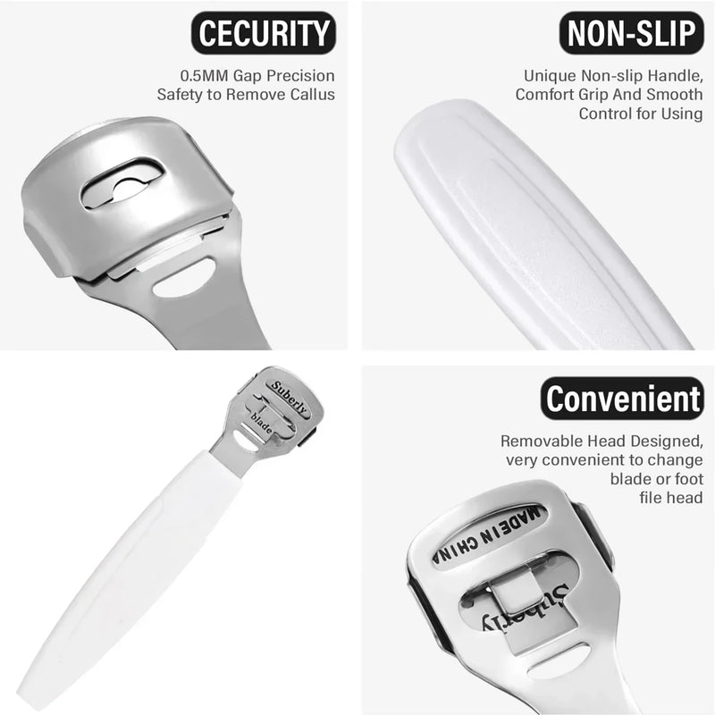 pedicure callus shaver with blades, view 3 - MRSLM
