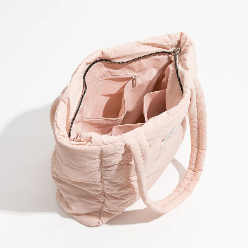 quilted puffy cotton tote bag, view 12 - MRSLM