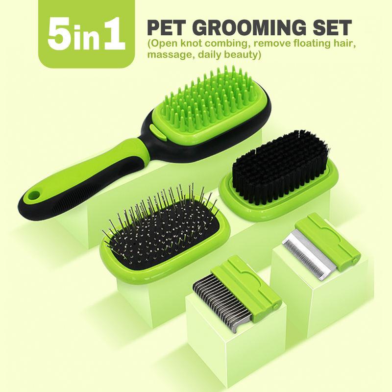 5-in-1 pet grooming brush set, view 3 - MRSLM