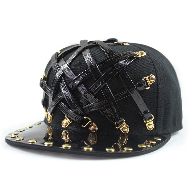 punk hip hop flat-brimmed cap, view 4 - MRSLM