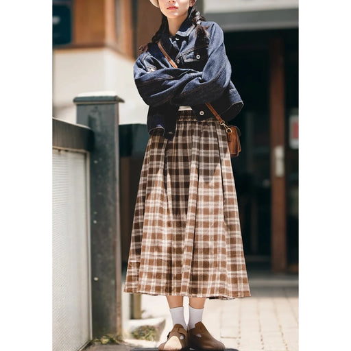 Plaid pocket A-line skirt, view 2 - MRSLM
