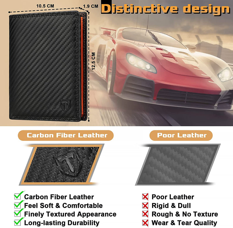 carbon fiber men's slim wallet with RFID, view 7 - MRSLM