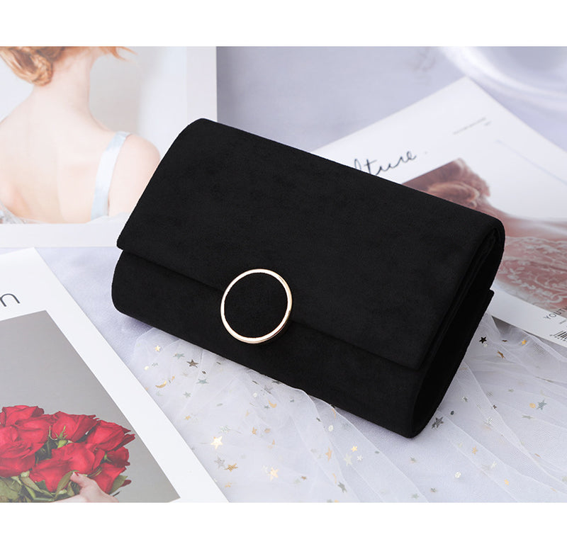 velvet chain clutch bag, view 3 - MRSLM