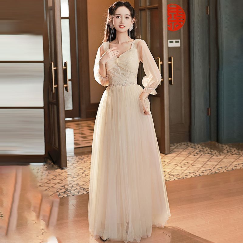 champagne bridesmaid dress, view 6 - MRSLM