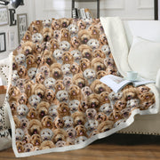 Cockapoo sherpa fleece throw blanket, view 3 - MRSLM