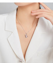 heart-shaped zircon S925 silver necklace, view 8 - MRSLM