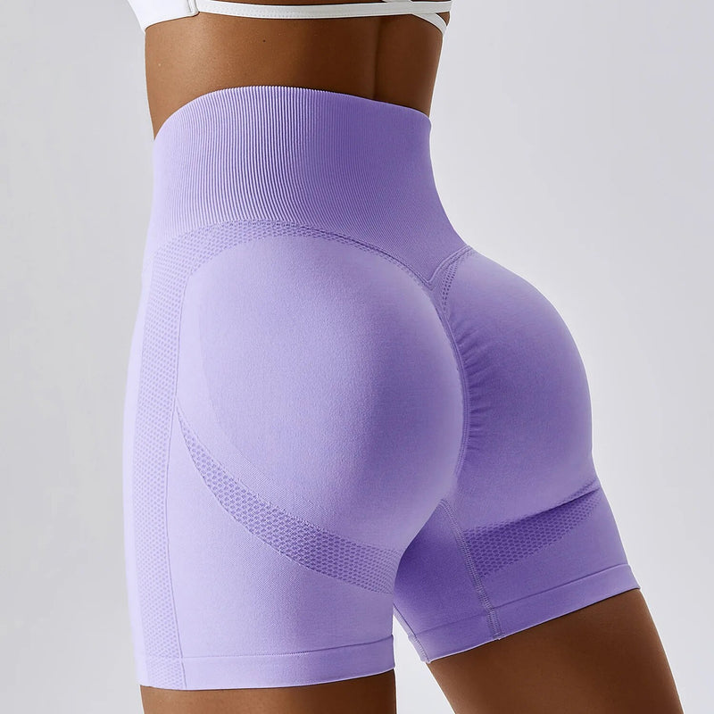 High-Waist Seamless Sports Shorts for Women - Yoga, Fitness & Cycling