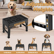 adjustable elevated dog bowls with slow feeder, view 7 - MRSLM